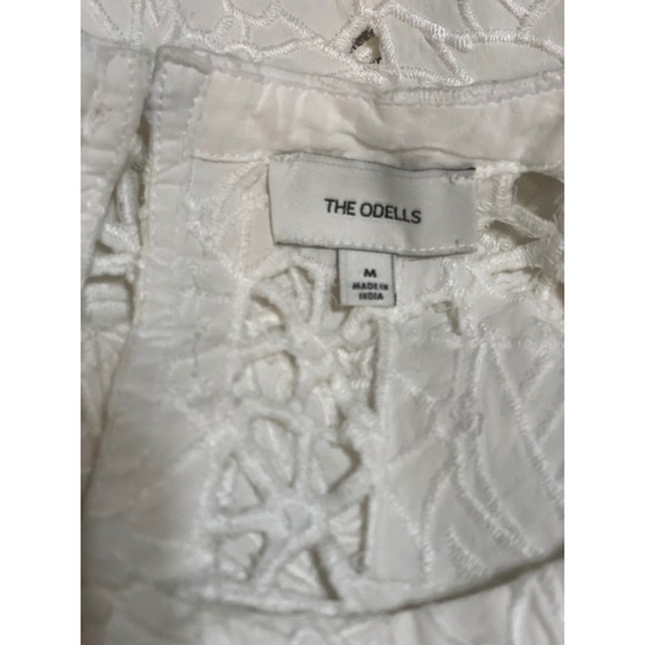 The Odells Eyelet Lace Puff Sleeve Mini Dress Floral White Party Cocktail - Picture 4 of 4